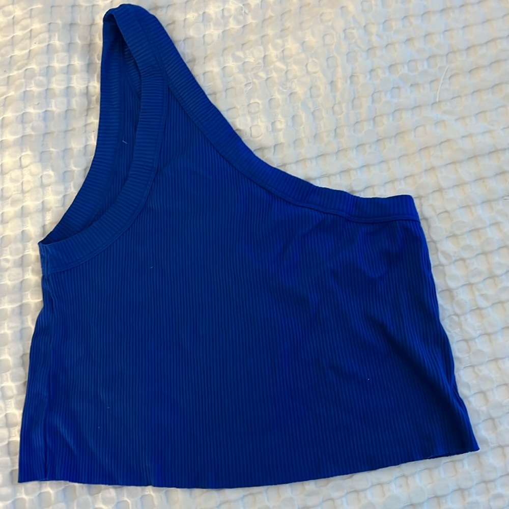 WSLY One shoulder cobalt blue tank top size M never worn